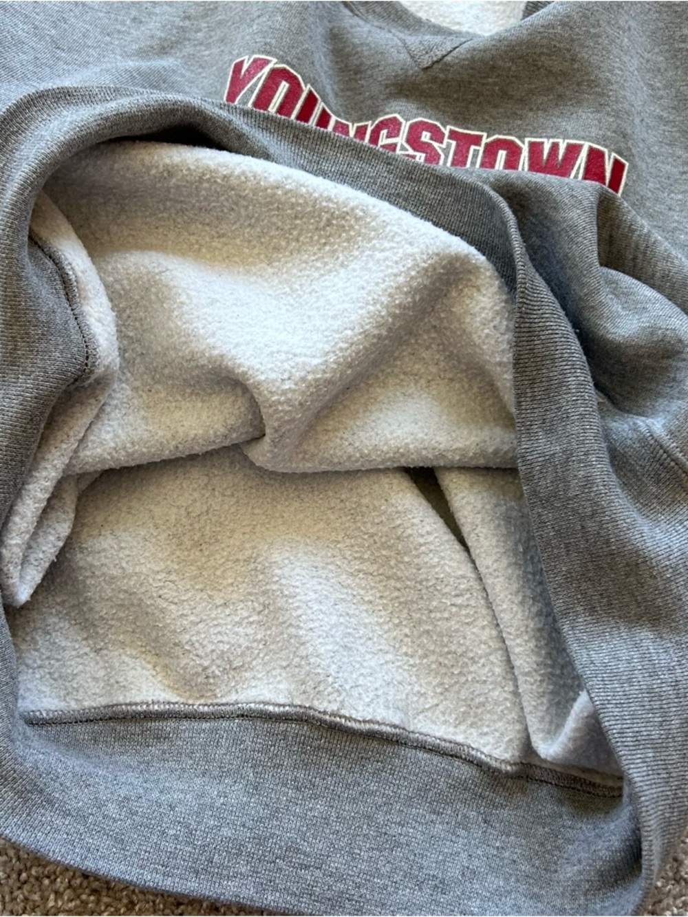Vintage Youngstown State University Russell Athletic Sweatshirt L Grey 90s YSU - Picture 5 of 6